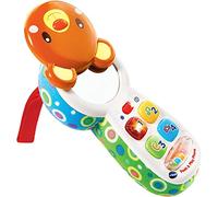 Vtech Baby Peek & Play Phone, English | Four buttons teach feelings, numbers, colours and first words, with 3 songs and 15 melodies. Ages 3-24 months