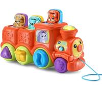 Vtech Baby Pop & Sing Animal Train, English | Push or pull the train for melodies and sounds, then press the shapes to make the animals pop up. Ages 6-36 months