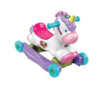 VTech Baby Rock & Ride Unicorn, English | Light-up buttons and motion sounds introduce colours, with 3 songs and 15 melodies for ride-on play. Ages 18-36 months