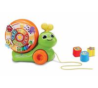 VTech Baby Spinning Activity Snail, 4 Light-up Buttons Teach Letters, Numbers, Shapes & Colours, Activity Board with Manipulatives & Shape Sorter, Interactive Toy for 12, 24 months +, English version