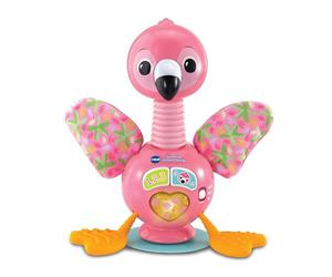 VTech Baby Suction Cup Fluttering Flamingo, English | Highchair suction toy with lights, music, textures and movement, supporting sensory and motor skills. Ages 6-24 months