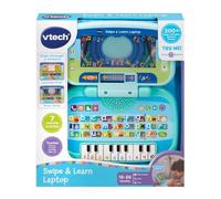 VTech Baby Swipe & Learn Laptop, English | Swipe between learning and music modes; ABC keyboard and 1-10 buttons teach letters and numbers. Ages 18-36 months