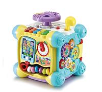 VTech Baby Twist & Play Cube, Interactive Baby Toy with Steering Wheel, Sensory Shape Sorter, Music & Lights, Gift for Infants, 9, 12, 18 months +, English Version