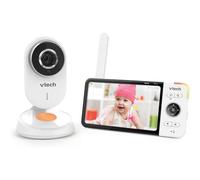Vtech - BM818 - Wide View HD Video Baby Monitor - 5 Inch Ultra Flat HD Display - Night Light and Lullabies 720p - Version FR White