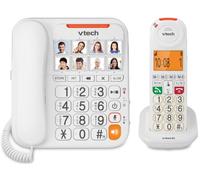 VTech Corded/Cordless Telephone with Answering Machine: CL6650-WH | Large Buttons and Display, Super Volume Booster, 8 One-touch Photo Keys, SOS Button, Talking Digits, Suitable for Seniors