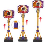 VTech Counting Hoops Basketball Stand, Adjustable Basketball Hoop & Stand with Electronic Backboard & LED Screen, 3 Games, Sound Effects & Light Show, Toddler Toy for 3, 4, 5+ Years, English Version
