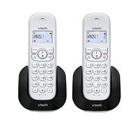 VTech CS1501 DECT Cordless Phone with Call Block, 2 Handsets, Intercom, Landline House Phones, White, Caller ID/Call Waiting, Redial, Handsfree, illuminated Display and Keypad