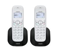 VTech CS1501 DECT Cordless Phone with Call Block, 2 Handsets, Intercom, Landline House Phones, White, Caller ID/Call Waiting, Redial, Handsfree,