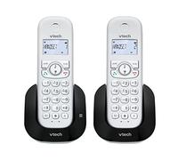 VTech CS1551 DECT Cordless Phone with Answering Machine and Call Block, 2 Handsets, Intercom, Landline House Phones, White, Caller ID/Call Waiting, Redial, Handsfree, illuminated Display and Keypad