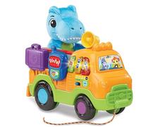 VTech Dino Rescue Truck, Pull-Along Truck, Role-Play Toy, Develops Fine Motor Skills, Fun Musical Toy with 3 Songs & 15 Melodies, Suitable for Ages 12, 18, 24 Months, English Version