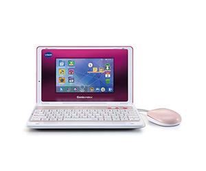Vtech - Genio MAX, My First Real Ordi Pink Metal, Children's Computer with 7 Inch Colour Screen, Mouse, 60 Learning Activities and Games, Gift for Children from 5 Years to 12 Years - Contents in