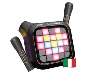 VTech Karaoke Light Party Children's Microphone for Karaoke with Speaker, 2 Wireless Microphones, Bluetooth Connection and Magic Voice, Sound Effects, 25 Keys for Pixel Art, Batteries Included, 7+