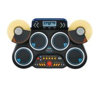 VTech Kidi DJ Drums, Light-up Electronic Drum Kit for Kids, with 4 Drums, 2 Cymbals, Drum Sticks, Bluetooth, Coach Mode and More, Music Toy for Ages