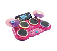 VTech Kidi DJ Drums Pink, Light-up Electronic Drum Kit for Kids, with 4 Drums, 2 Cymbals, Drum Sticks, Bluetooth, Coach Mode and More, Music Toy for Ages 5, 6, 7 Plus Years, English Version