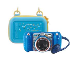 VTech KidiZoom Duo Pro Bundle with Free Bag - For A Short Time Only - Children's Camera with 2 Cameras, Photo and Video Function, Games, Music Player and Much More, Blue