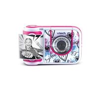 VTech - KidiZoom Print Cam Pink, Instant Print Camera, Photo, Selfie, Video, Colour Screen, Stickers, Filters and Funny Effects, Gift for Children from 5 Years - Content in English