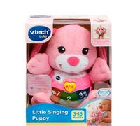 Vtech Baby Little Singing Puppy pink, English | Three light-up buttons teach numbers, feelings, objects and phrases through musical play. Ages 3-18 months