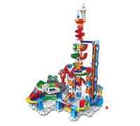 VTech - Marble Rush, Electronic Ball Circuit Super Sky Tower Set XL300E, Building Set, 143 Pieces, 10 Balls, Gift for Children from 4 Years Old - French Content, Brown