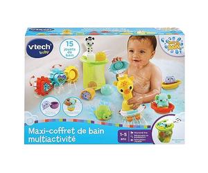 VTech - Maxi Multi Activity Bath Set, 15 Baby Bath Toys, Animals, Boats, 3 Shapes, 3 Balls, Storage Net, Gift for Children Boy and Girl from 1 Year