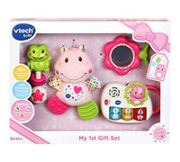 VTech My First Gift Set New Baby Gifts | Newborn Baby Toys Including Hippo Animal Plush, Baby Teether, | 0, 6, 12 Months + for Boys & Girls, Pink, English Version,Box size: 40 x 30.5 x 7.8cm