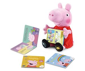 Vtech Peppa Reads Ahead - Interactive Plush Peppa Pig Reading Books - 3 Mini Books Included - With 20 Melodies and Sound Effects - For Children Aged 2-5 Years