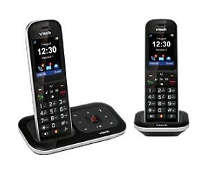 VTech PS1351 Twin Digital Cordless Home Telephone with Answering Machine DECT Caller ID Black