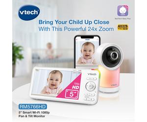VTech RM5766 HD Smart Video Baby Monitor 5" White