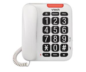 Vtech SA3100 Corded Senior Phone for Elderly with High-Contrast Large Buttons,Multilingual Talking Digits,Visual Ringer,Speed Dial,Speakerphone,No AC Power,Earpiece and Speakerphone Volume Control