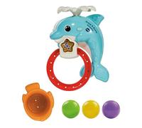 VTech Scoop & Score Dolphin, Interactive Bath Toy for 1 Year Olds, Bath Toy with Hoop & Balls, Lights & Music, Bath Time Gift for Babies & Toddlers 1, 2, 3 years +, English version
