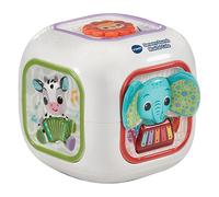 VTech Baby Sensory Sounds Musical Cube, English | Mix instrument and animal sounds into nursery rhymes or classical music, with squeaker and clicker textures. Ages 3-24 months