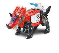 VTech Switch and Go Dinos Hero the Triceratops, Interactive Dinosaur Toy with Lights and Sound Effects, Transform Dino into Fire Engine, For Kids 3, 4, 5, 6 Plus, English Version