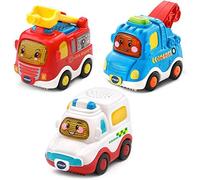 Vtech Toot-Toot Drivers 3-Car Pack Emergency Vehicles Toddler Toy, Interactive Educational Toy for Kids with Sound and Light, Includes Fire Engine, Ambulance & Tow Truck, Boys & Girls 1, 2, 3+Year Olds
