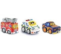 VTech Toot-Toot Drivers 3 Car Pack With Fire Engine, Police Car And Racer | Interactive Toddlers Toy Pretend Play, Lights & Sounds | For Boys & Girls 12 Months, 2, 3, 4 + Years, English Version