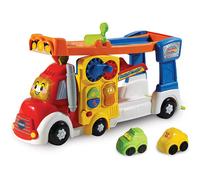 VTech Toot-Toot Drivers Big Vehicle Carrier, Baby Interactive Toys for Toddlers, 2-in-1 Car Carrier with Two Mini Vehicles, Cars with Sounds and