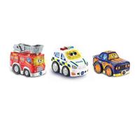 VTech Toot-Toot Drivers Hero 3 Pack (Fire Engine, Police & Racer), English | Fire engine, police car and racer pack with phrases, realistic sounds, songs and melodies. Ages 1-5
