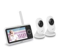 [Newly Upgraded] VTech VM350-2 Video Monitor with Battery supports 12-hr Video-mode, 21-hr Audio-mode, 5" Screen, 2 Cameras, 1000ft Long Range, Bright Night Vision, 2-WayTalk, Auto-onScreen, Lullabies