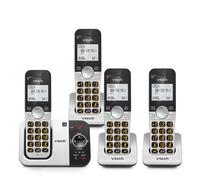 VTech VG232-4 Cordless Phone with Answering Machine, 4 Headphones, Large Buttons, Full Duplex Speaker, Caller ID, Last Conversion of 10 Songs