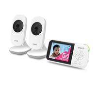 VTech VM819-2 Baby Monitor, 2.8” Screen, 2 Cameras, 1000ft Range, Night Vision, 2-Way Audio, Temperature Sensor, Lullabies, Secured Transmission No WiFi
