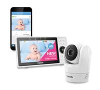 VTech VM901 Smart Wi-Fi Baby Monitor with Upgraded 5-inch 720p Display,Remote Pan Tilt Zoom,1080p HD Camera,Built-in Wide Angle Lens,HD Night Vision,2