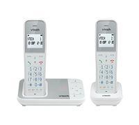 VTech XS1051 DECT Cordless Phone with Answering Machine, 2 Handsets, Landline House Phone, AntiBacterial Plastic, Call Block, Volume Booster, Handsfree, Speed Dial, illuminated Display and Keypad