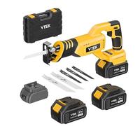 VTEK Brushless Cordless Reciprocating Saw,20V Cordless Reciprocating Saws 3 Variable Speed,0-3000RPM Reciprocating Saws for Woods/Metal/Plastic Cutting