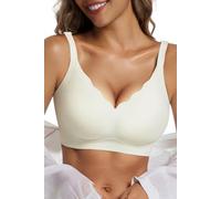 Vtelor Bras for Women Non Wired Seamless Wireless Push Up Bra Comfort Support Sleep Bralettes for Womens Ladies Soft Tshirt Padded Bra Regular and Plus Size White