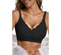 Vtelor Bras for Women Non Wired Seamless Wireless Push Up Bra Comfort Support Sleep Bralettes for Womens Ladies Soft Tshirt Padded Bra Regular and Plus Size Black