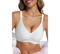 Vtelor Non Wired Bras for Women Seamless Wireless Push Up Bra Support Sleep Comfort Bralettes for Womens Ladies Soft Tshirt Padded Bra Small to Plus Size (UK, Alpha, XL, Regular, Regular, White)