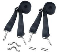 Vtete 2 Pcs Adjustable Bimini Boat Top Straps with All 2 Snap Hooks on Each End (Not Need to Sewn It) - Marine & Awning Webbing Straps with Loops + Eye Straps - 28 inch ~ 60 inch Boat Awning Hardware