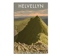 VTGCLT England Helvellyn Vintage Travel Posters Red Tarn And Striding Edge Canvas Painting Pictures Prints Wall Art for Bedroom Office Decor 12x18inch(30x45cm)
