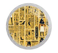 VTGHDEEQ 4-Pc,Round Dresser Drawer Knobs,Kitchen Handles for Cabinets,Dresser Handles and Knobs,Ancient Egyptian National Symbols
