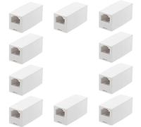 Vthahaby RJ11 Coupler, Straight Telephone Inline Coupler RJ11 6P4C Inline Keystone Jack Female to Female Straight Telephone Cable Cord Extension Adapter White (White10Pack)