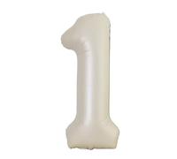 Vthoviwa 40 inch Creamy White Balloon #1, Age 1-9,10-19,20-25,30,40,50,60,70,80,90, Foil Helium Birthday Party Digital Balloon 1 Support Decoration