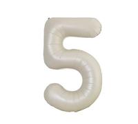 Vthoviwa 40in Creamy White Number 5 Balloon, 1 Count, Unisex-Kids, Anniversary, Children, Foil Balloon